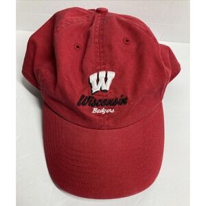 University of Wisconsin Badgers Cap Hat Red Adult Adjustable Football Basketball